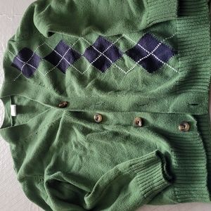 Boys Green argyle cardigan